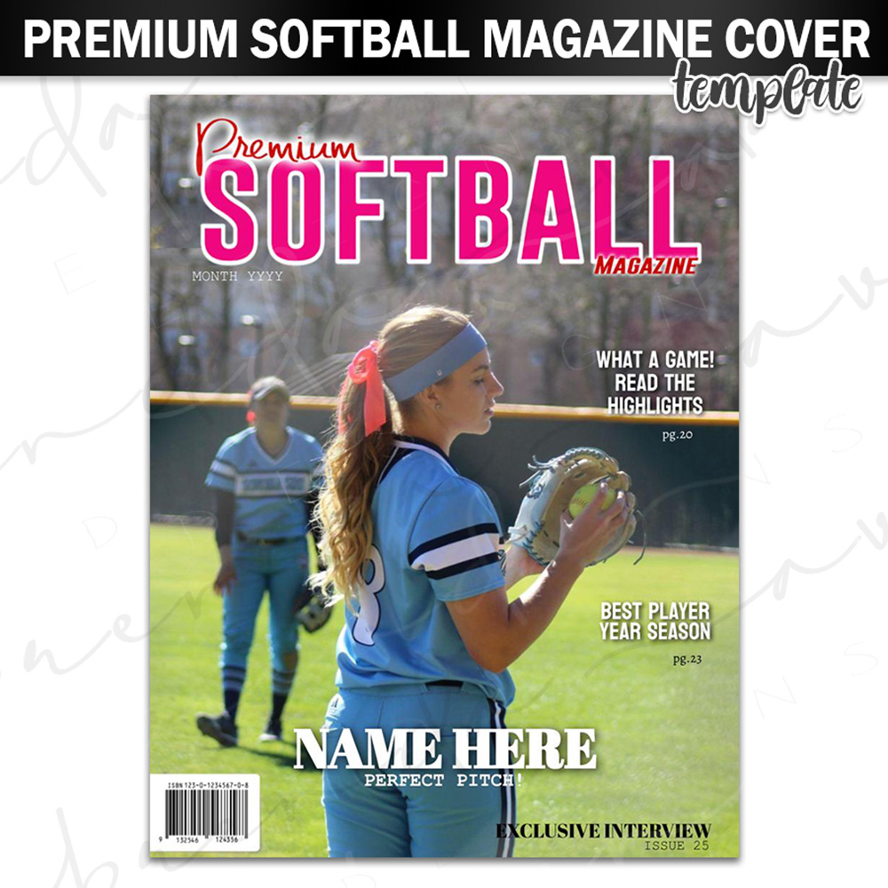 Premium Softball Magazine Cover Template
