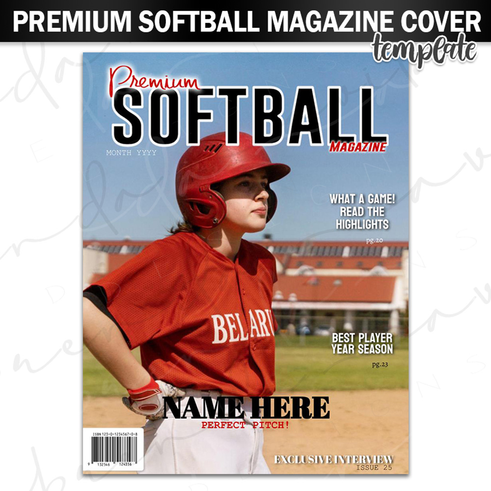 Premium Softball Magazine Cover Template