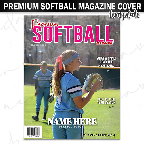 Premium Softball Magazine Cover Template